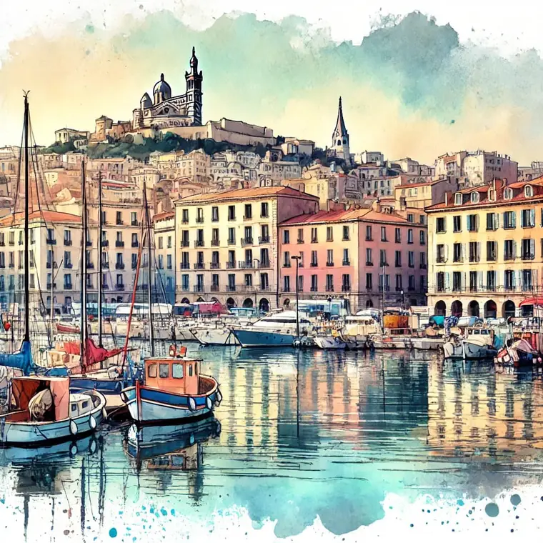 Vue de Marseille, ville du centre de formation Doulam